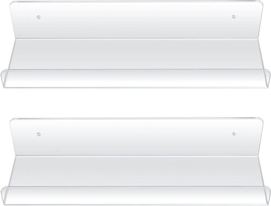 Allecto Premium Acryl Zwevende Wandplank Set voor Badkamer en Slaapkamer