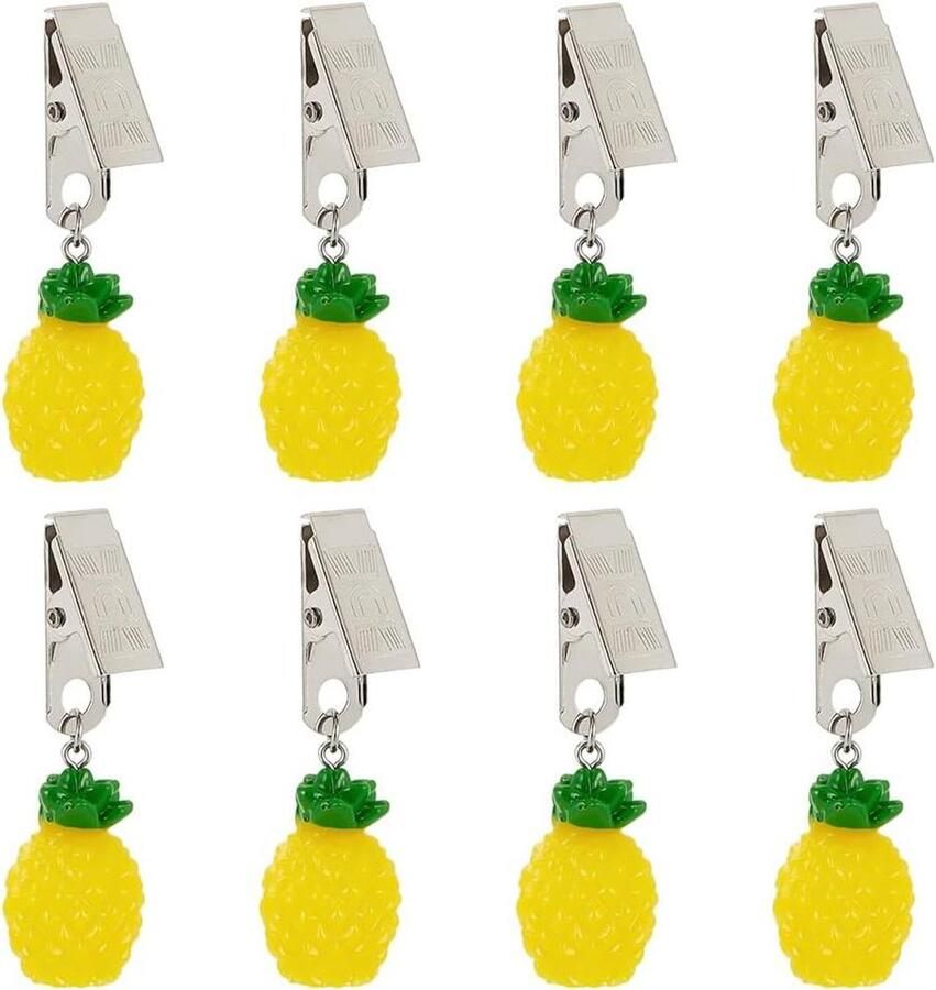 Allecto plus Tafelkleed gewichten ananas design voor buiten tuin feest 8 stuks