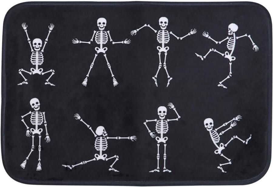 Allecto Premium Decoratief Anti-slip Skeleton Vloerkleed voor Halloween Indoor en Outdoor 40x60cm