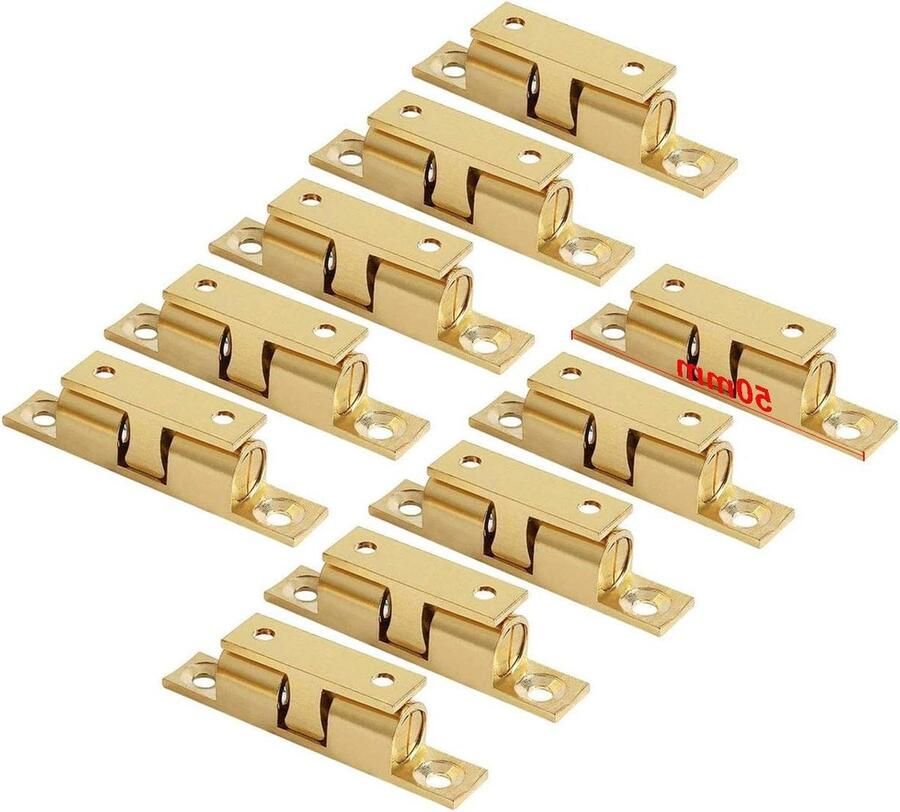 Allecto Premium Dubbele Kogel Spanningsloten 50mm voor Kast Keuken Badkamer Kasten Kledingkasten Stille Vergrendeling (10 stuks)