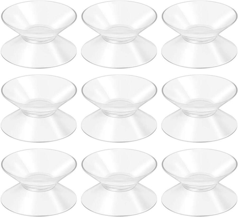 Allecto Premium Dubbelzijdige Zuignappen voor Glazen Tafeltop 10 stuks 30mm Zuigpads Glas Tafel Spacers Vastzuigen & Bevestigen