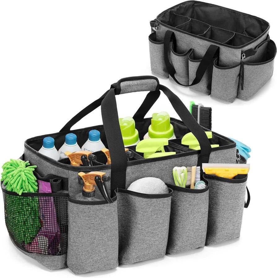 Allecto Premium Extra grote reinigingshouder met stevige pad en handgrepen Huishoudelijk opbergsysteem met grote capaciteit voor schoonmaakartikelen