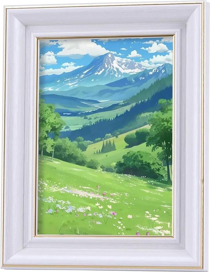 Allecto Premium Fotolijst Rustiek Antiek 13 x 18 cm en 5 x 7 inch Tafel- en Wanddecoratie voor Familie Collega's en Huwelijken in Wit