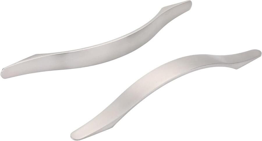 Allecto Premium Geborsteld nikkel keukenkast handgrepen 192mm Set van 6 Moderne keuken deurgrepen met schroeven