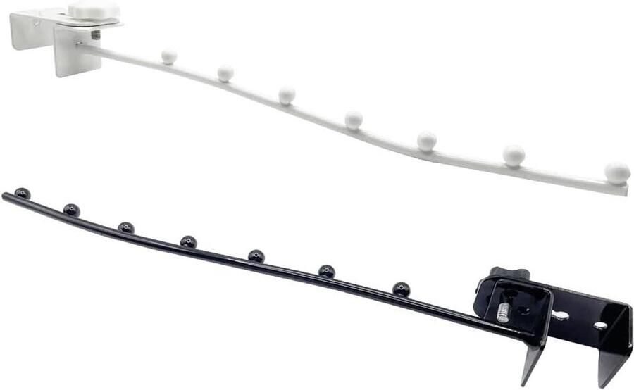 Allecto Premium Haakjes Kapstok Verstelbaar Set van 2 Jas Kapstok Deur Muur Kapstokhaakjes Slaapkamer Badkamer Keuken Deur Zwart en Wit