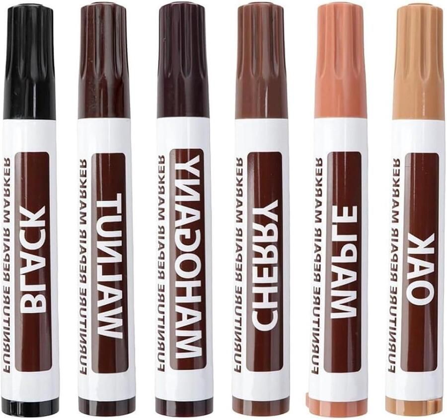 Allecto Premium Houtcorrectiepen voor laminaat en parket reparaties 6 stuks set voor houten vloeren en meubels