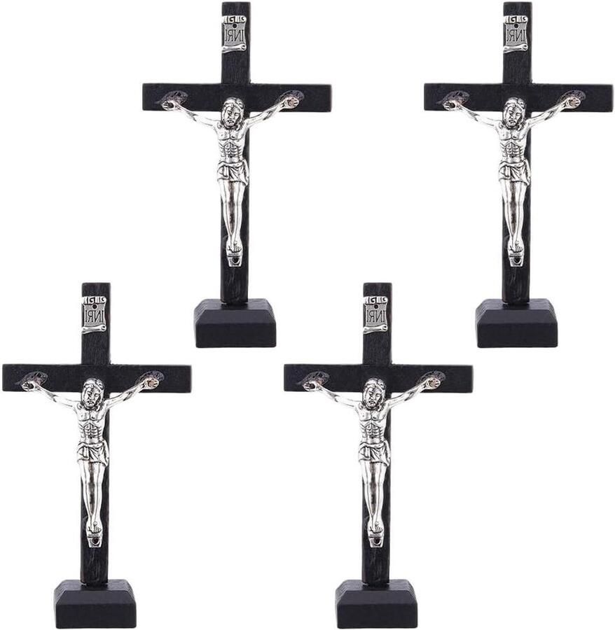 Allecto Premium Houten Kruis Tafel Decor Jezus Christus Staand of Muur Home Decor