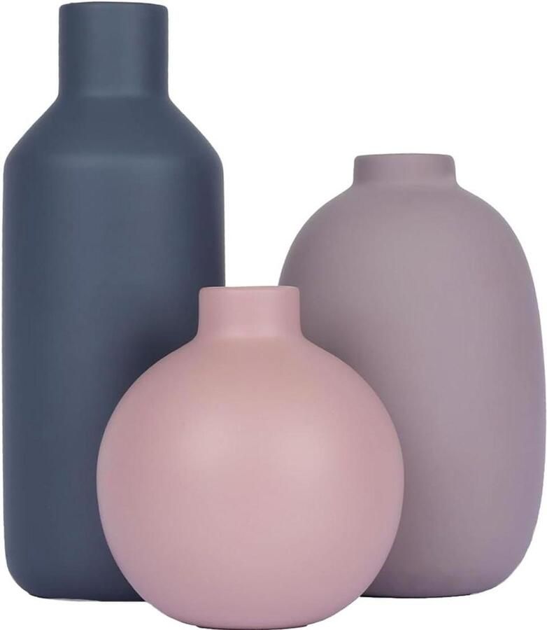 Allecto Premium Keramische vaas set voor decoratie eettafel unieke handgemaakte stijl