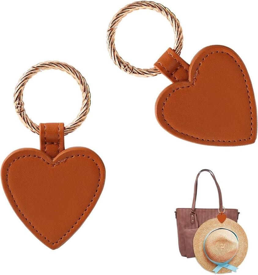 Allecto Premium Magnetische Hoedenclip Set van 2 Bruin Leer Voor Dames en Heren Reis Accessoire