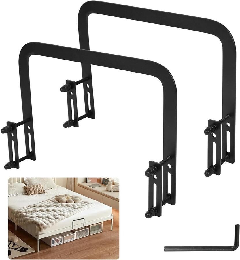 Allecto Premium Matrasbeugel voor bedframes Antislip matrashouder Matrasstabilisator Tatami zweefbedden Eenvoudig te bevestigen Set van 2 Voorkomt verschuiven van matras