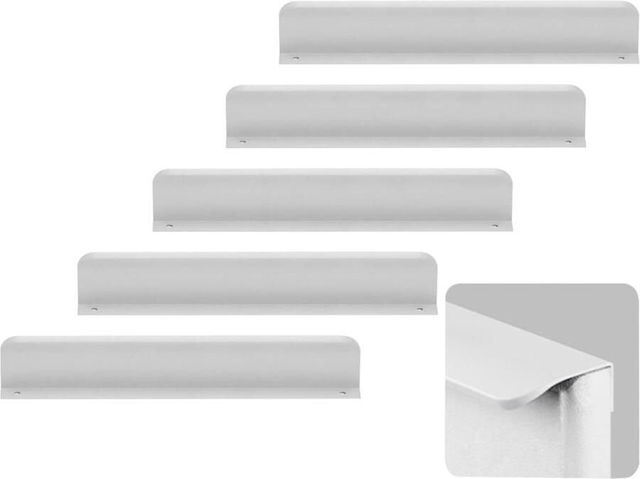Allecto Premium Meubelgrepen 5 stuks wit 150 mm aluminiumlegering kastgrepen keukengrepen ladegrepen kledingkast deurgrepen ladegrepen wit verborgen kast meubel handgrepen keuken 150mm