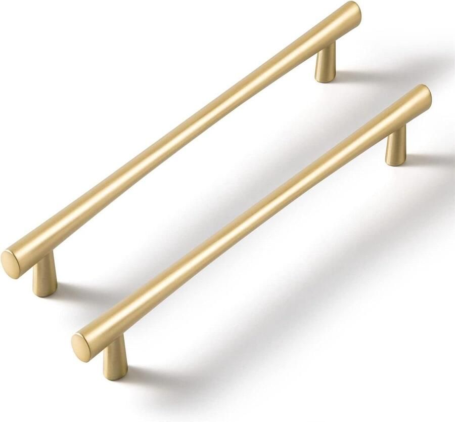 Allecto Premium Meubelgrepen Goud 192mm Set van 6 Stuks voor Keukenkasten Geborsteld Messing Schuifladen Handgrepen Kastgrepen Ladegrepen Deurgrepen