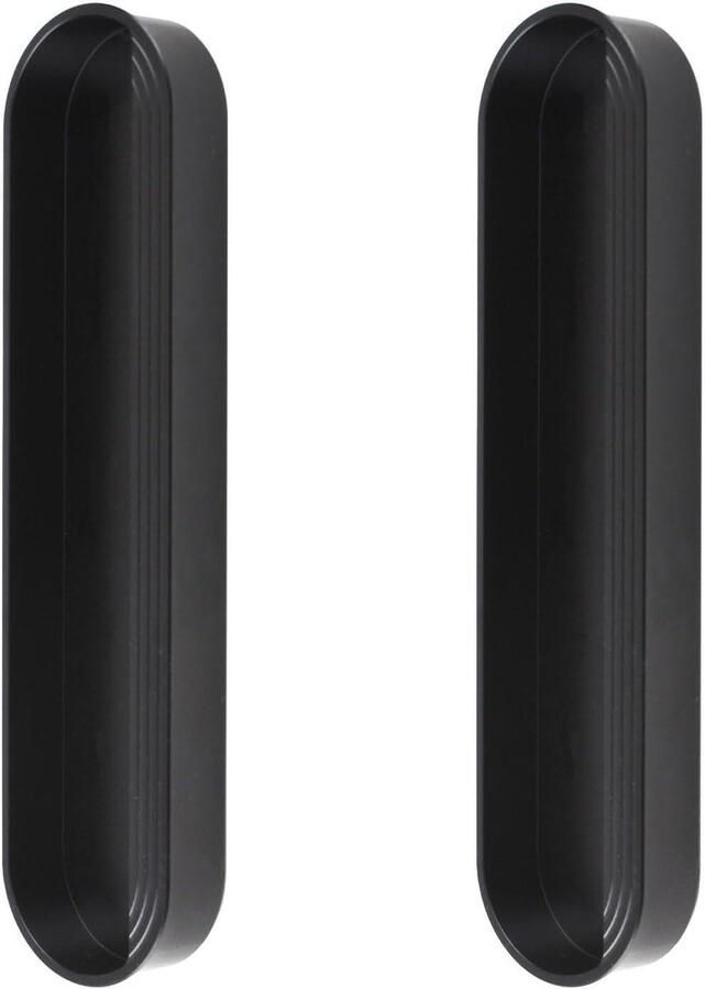 Allecto Premium Moderne ovale staldeurgrepen in mat zwart (2 stuks) 150 mm Voor deur kast lade kledingkast en dressoir met verzonken schuifmechanisme