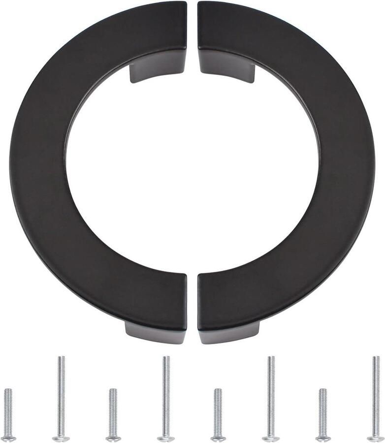 Allecto Premium Retro handgreep set van 2 antieke zinklegering voor kast lade meubels zwart Vintage stijl met dubbel gat Inclusief bevestigingsmateriaal