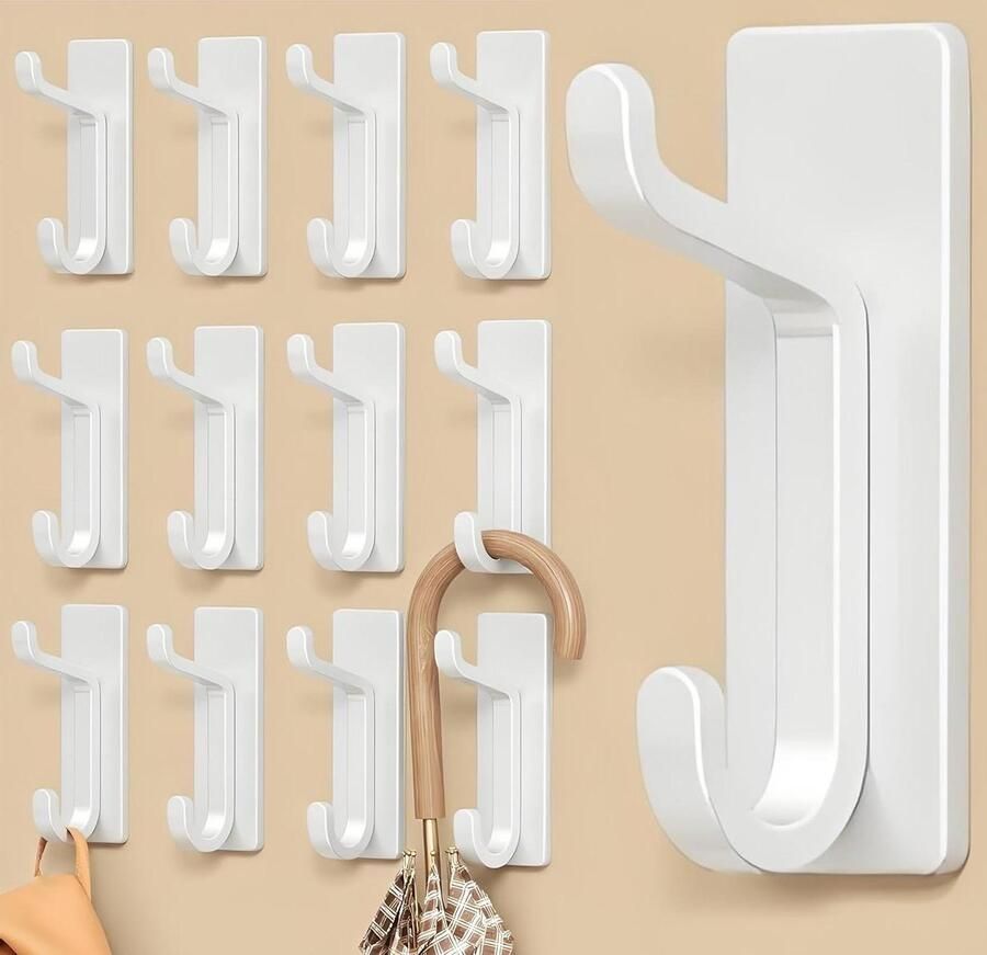 Allecto Premium Roestvrijstalen kapstokhaak voor handdoek jas en sleutels Extra plakkerig Max 6 kg Heavy duty Wandmontage Badkamer en douche Deurhaak