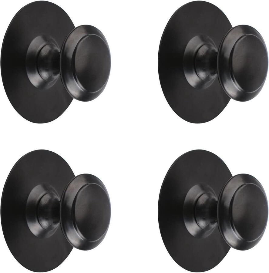 Allecto Premium Roestvrijstalen ladeknoppen 4 stuks zelfklevende kastgreep schuifdeur handvat mat zwart inclusief montageschroeven