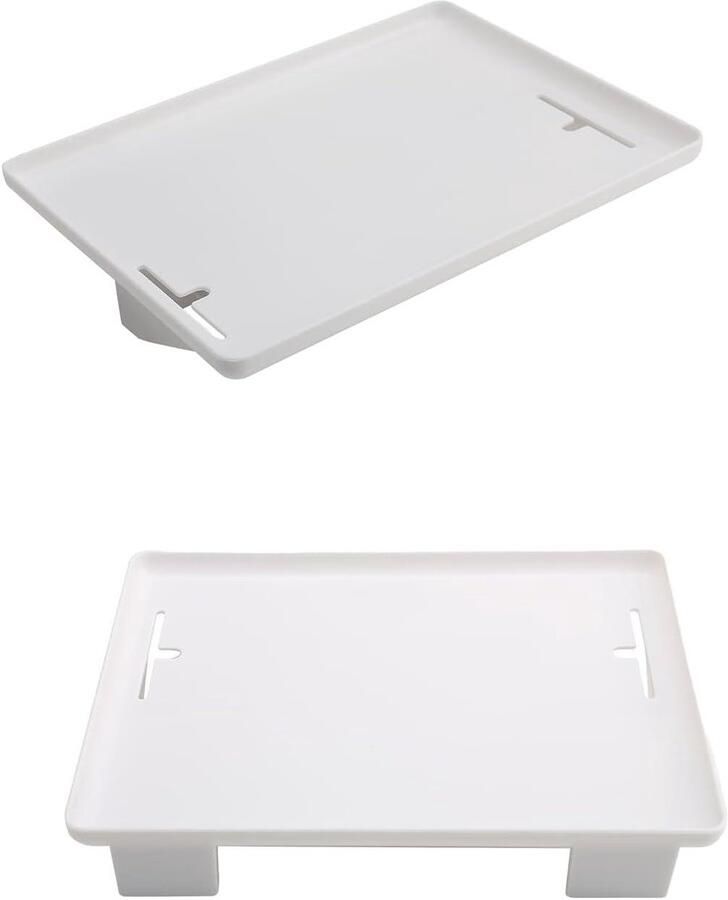 Allecto Premium Ruimtebesparend Nachtkastje Met Kabelbeheer Bedplank Hangend Telefoon en Tablet Houder Boekenplank 32 x 23 5 cm