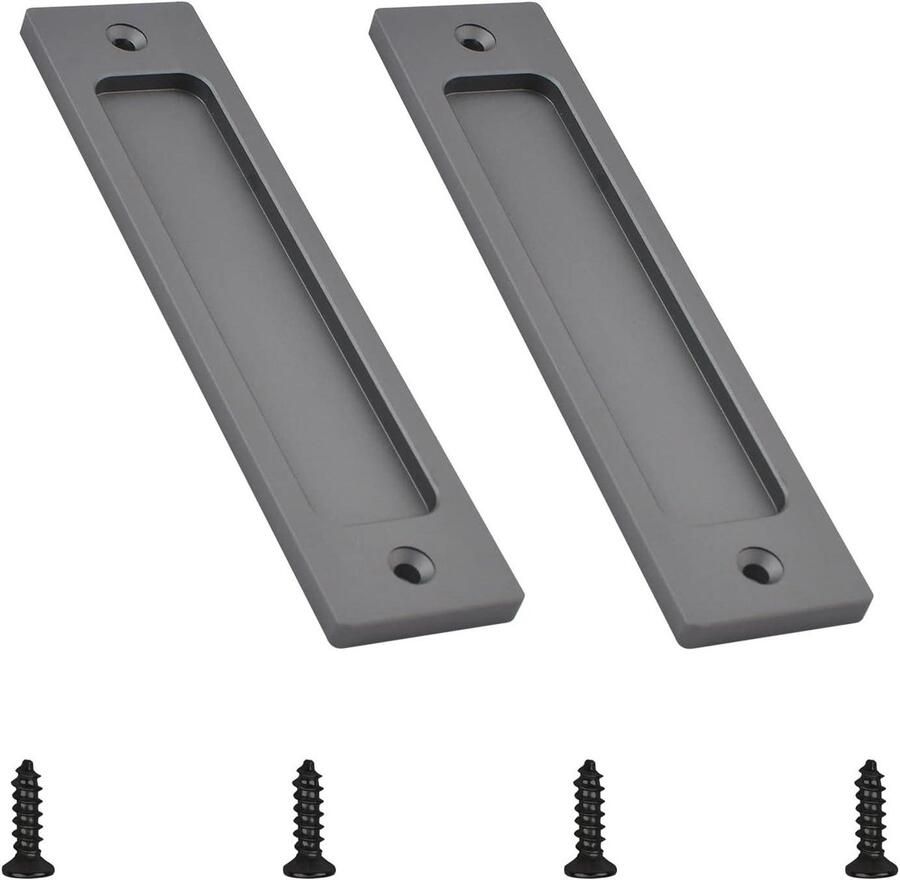Allecto Premium RVS Schuifdeurgreep 2 stuks Mat Grijs Inbouw Voor Schuifdeuren Inclusief Montageschroeven