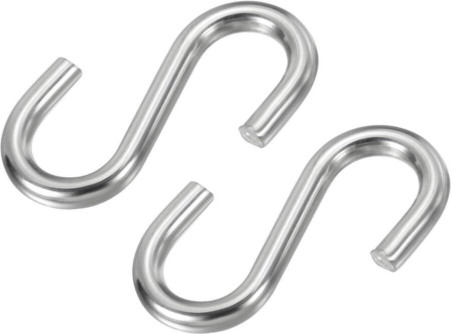 Allecto Premium S Haken 2 Pack van 304 RVS voor Hangmat Garage en Planten Zilverkleurig Multifunctioneel 72 Inch