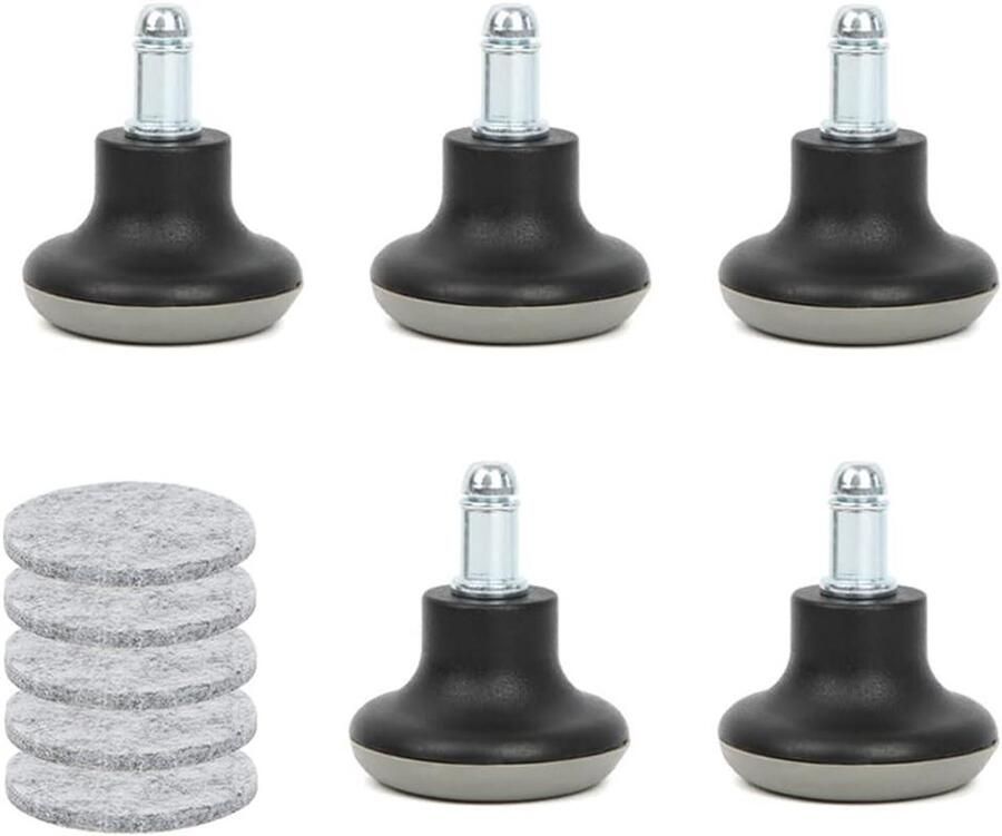 Allecto Premium Set van 10 vervangende bureaustoelwielen met zelfklevende viltkussens