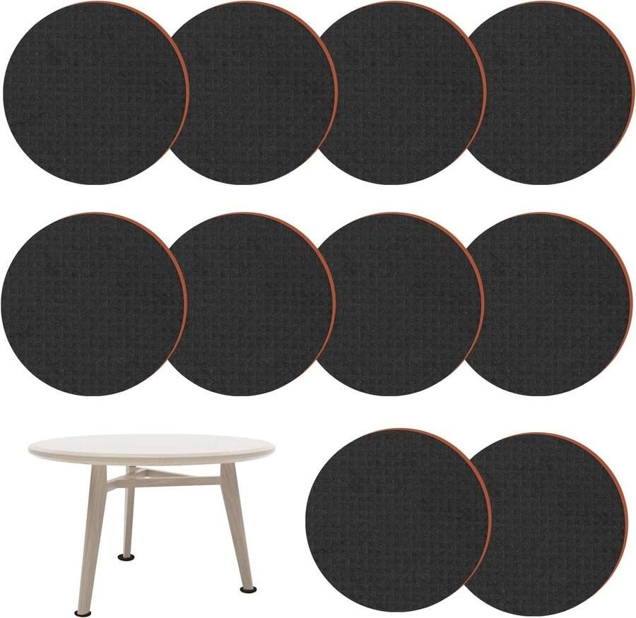 Allecto Premium Set van 10 zelfklevende antislippads 50 mm voor stoelen en meubels