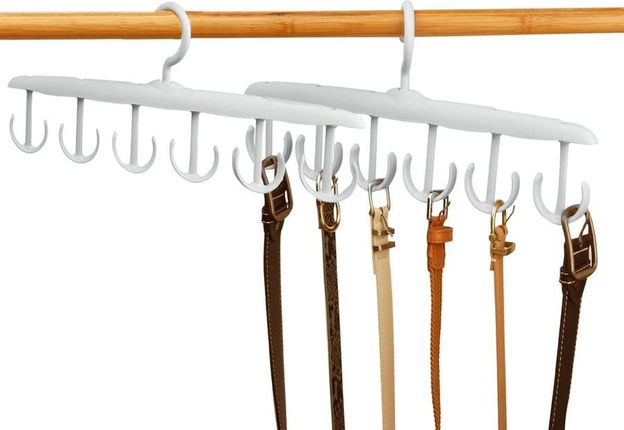 Allecto Premium Set van 2 Garderobezakken voor Ondergoed en BH's Wit 12 Haken