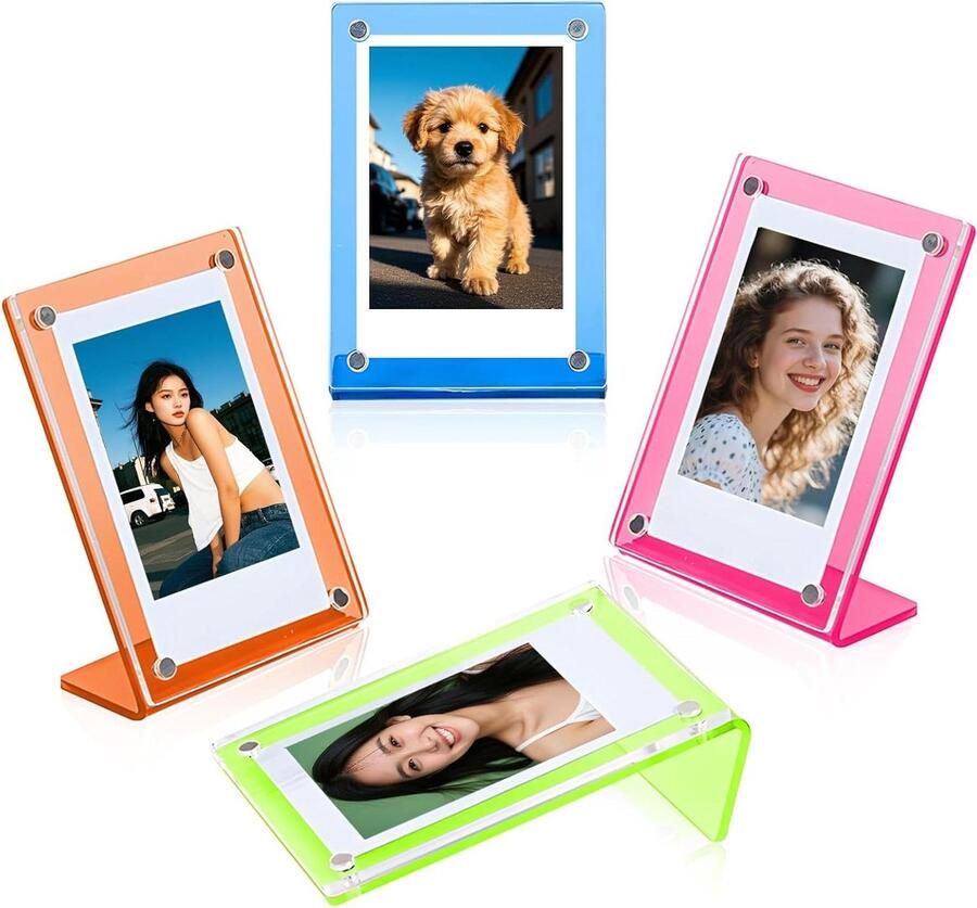 Allecto Premium Set van 4 mini fotolijsten voor bureau portefeuilleformaat voor instantfilms