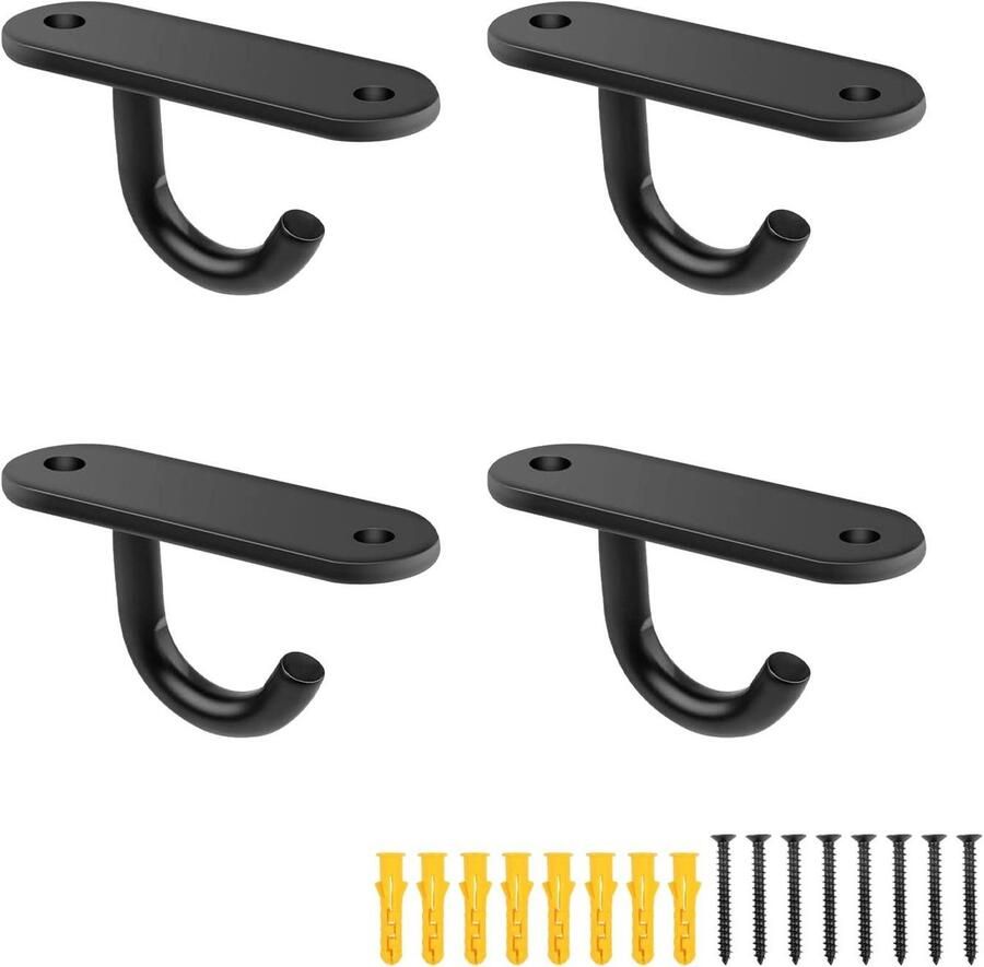 Allecto Premium Set van 4 multifunctionele plafondhaken van roestvrij staal 6 cm Inclusief 8 schroeven Voor plafondventilatoren wandlampen en meer