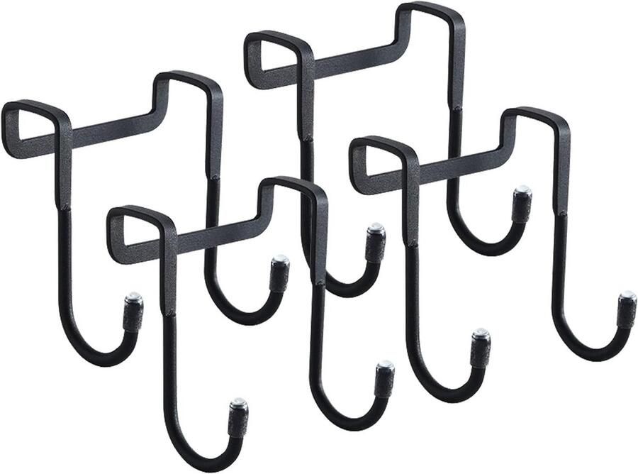 Allecto Premium Set van 4 Roestvrij Stalen Over Deurhaken voor Kasten Douchedeuren Kleding Badkamer Woonkamer Slaapkamers Keuken en Kantoor