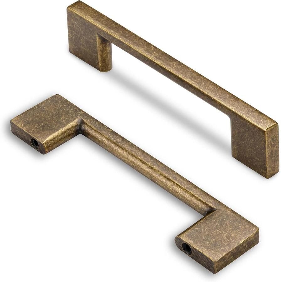 Allecto Premium Set van 6 keukenmeubelhandvatten 128mm antiek messing lade meubelhandvat met klassieke uitstralingsquêtes