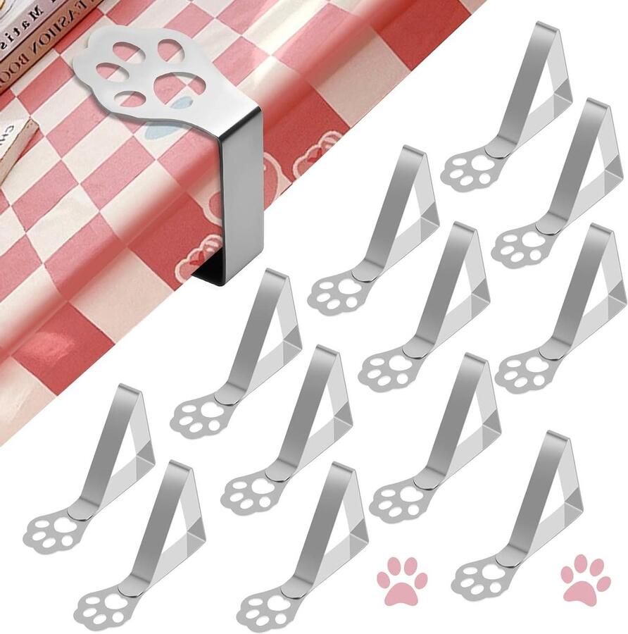 Allecto Premium Tafelkleedklemmen van roestvrij staal 12 stuks Outdoor tafelkleed clips Tafelkleed klemhouder voor dikke tafels Ideaal voor tuintafel restaurant familie picknicks