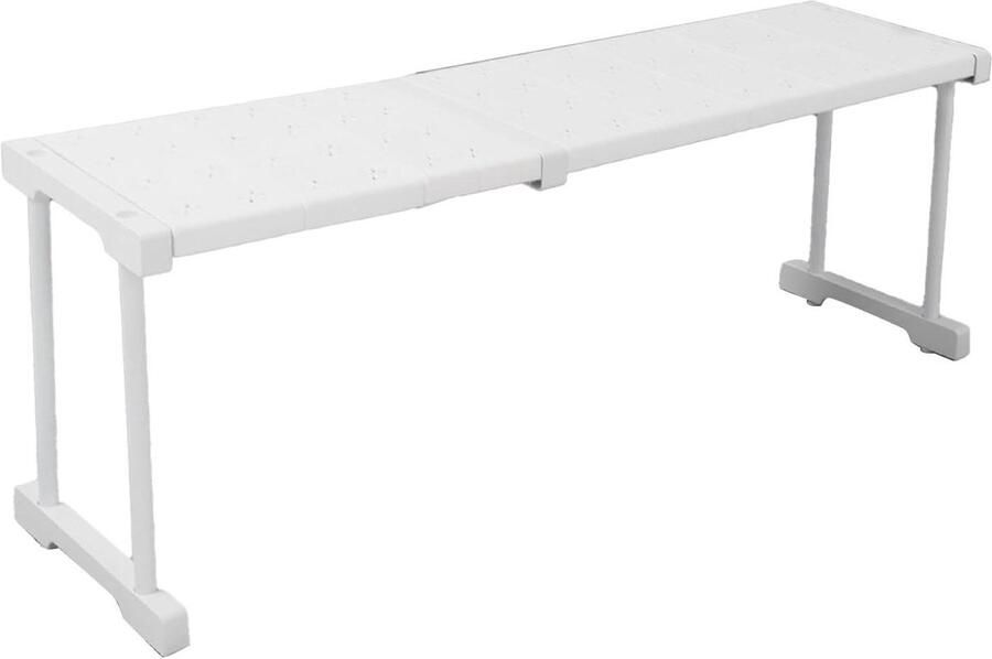 Allecto Premium Uitbreidbare Plank Stapelbare 121 Lb Draagbare Divider Opbergrek voor Kast (Lengte 67-88 cm) Ruimtebesparende Oplossing