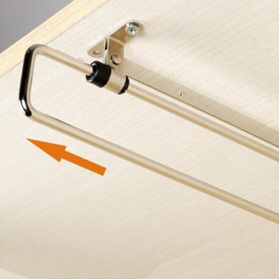 Allecto Premium Uittrekbare kledingkast stang opbergreil roestvrij staal garderobe-out verlengrek 40 cm Gemakkelijk kleding kiezen