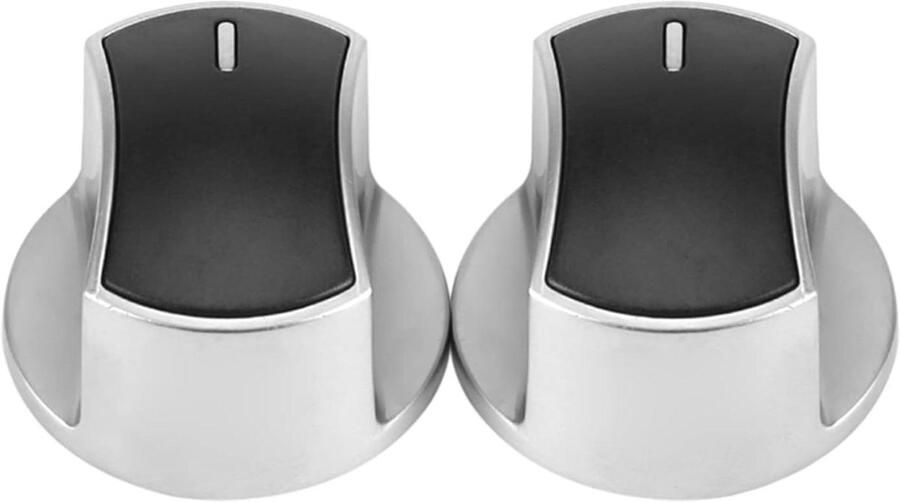 Allecto Premium Universele Metalen Schakelaar Knoppen voor Kachel en Fornuis (2 stuks) Vervangingsonderdelen Timer Knop 8x6mm