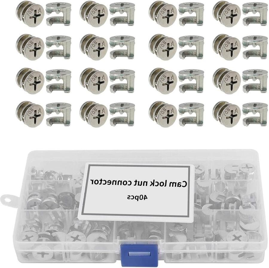 Zeynomax 40-delige set kastverbinders voor kasten laden en kledingkasten Laat je meubels stevig en stabiel staan met deze excentrische connectoren