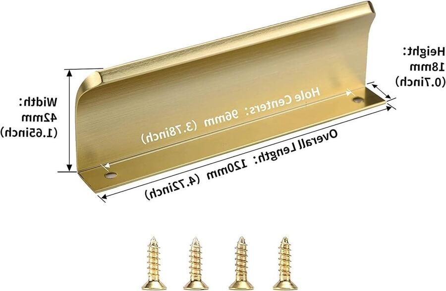 Allecto Premium Verborgen Goudkleurige Keukengrepen Set van 10 stuks Onzichtbare Meubelgrepen voor Keukenkasten 96mm Handvatten