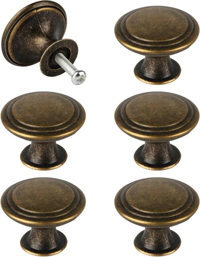 Allecto Premium Vintage kastknoppen 30 mm brons voor meubels en kasten