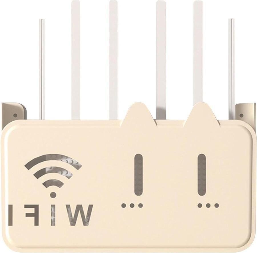 Allecto Premium Wandmontage Wifi-router Opbergdoos voor Muur Decoratief Wandrek voor TV-kabels Beige