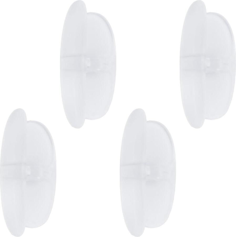 Allecto Premium Zelfklevende ovale deurgrepen 4 stuks Keuken & badkamer Transparant Geschikt voor glazen deuren ramen en kasten