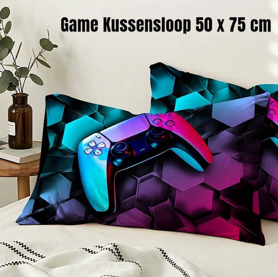 Allernieuwste.nl GAME CONSOLE Kussensloop Bed Voor Gamers Spelletjes Fanaten Zachte Kopkussen Kussenslopen Spelcomputer Bedrukt Jongens Meisjes Slaapkamer 50 x 75 cm %% - Foto 1