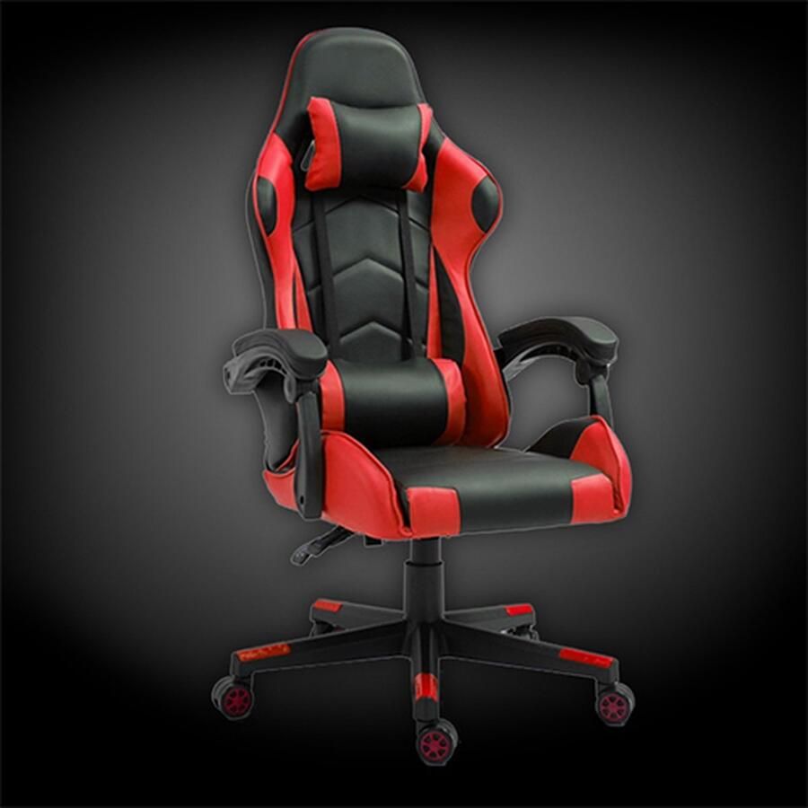 Alora Gaming stoel X-TREME Rood Met Nekkussen & Verstelbaar Rugkussen Kunstleer Gamestoel Game Stoel Gaming chair Bureaustoel Office Chair