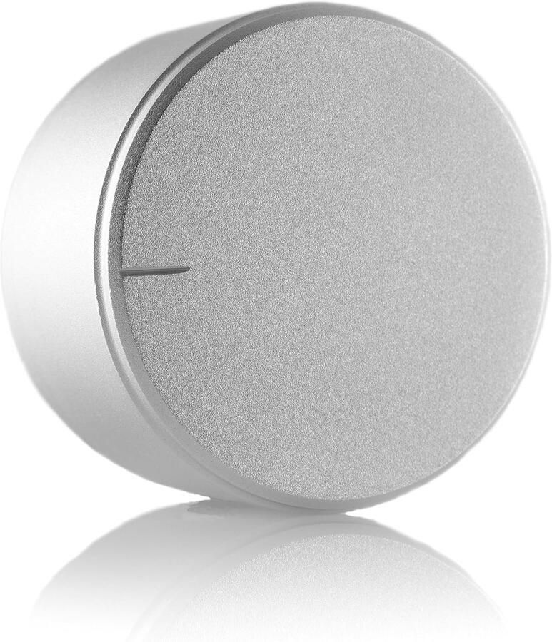 Aluminium Draaiknop 38x22mm Geschikt voor Potentiometers Zilver