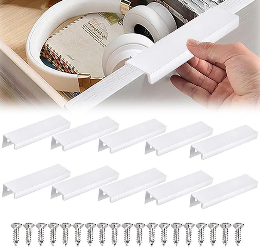 Aluminium Kastgrepen Modern Design 1 stuk Wit