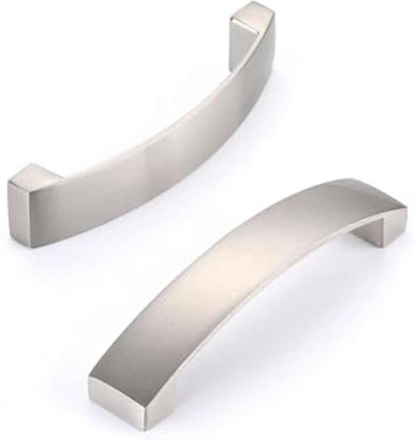 Aluminium Kastgrepen voor Keukenkasten 10 Stuks met Gatafstand 96 mm in Satijn Nikkel