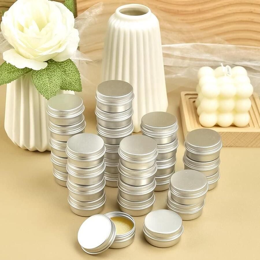 Aluminium lege potjes 30 stuks 15 ml Cosmetica crème Kleine monsterhouder Nagelkunst Zalven Zilver