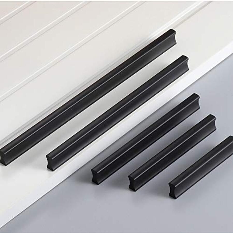 Aluminium Meubelgrepen Handgrepen voor Keuken Deuren Kasten en Lades (160 mm Zwart)