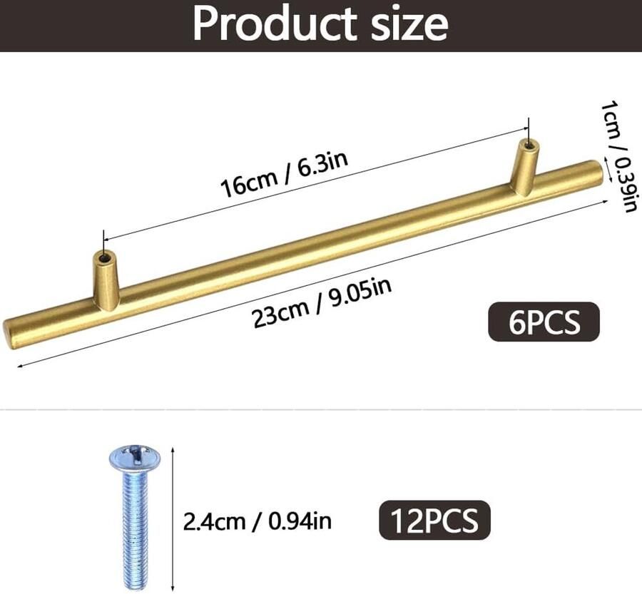 Aluminium Meubelgrepen Modern Design Set van 6 230 mm