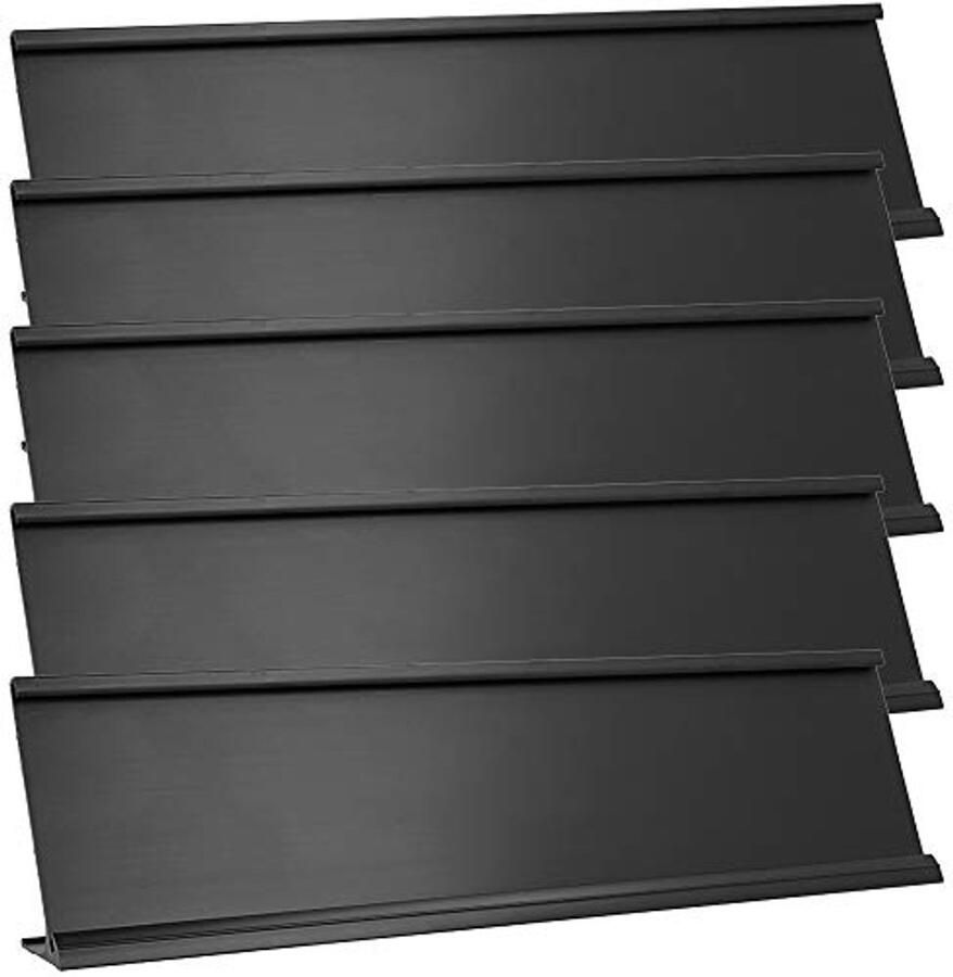 Aluminium Naamplaathouders voor Bureau Set van 5 Zwart