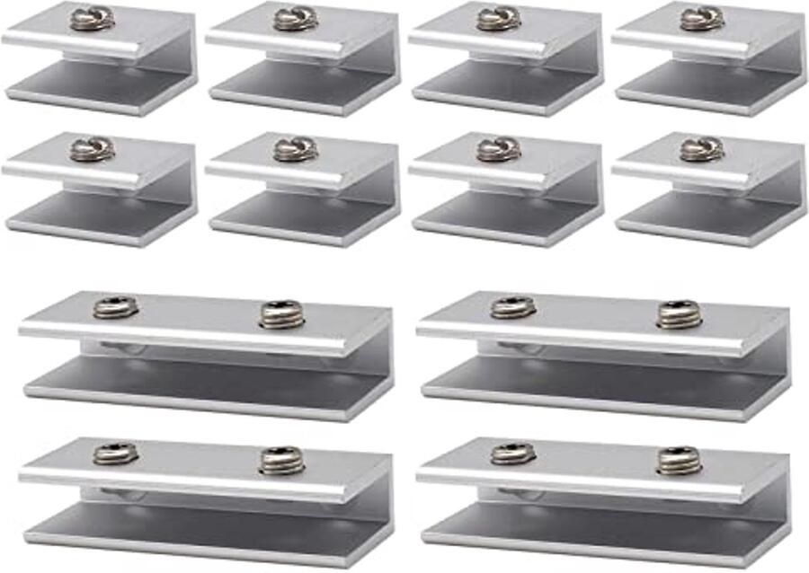 Aluminium Plankhouders voor Glazen Panelen 6-8 mm Verstelbare Klemmen voor Badkamer en Balkon