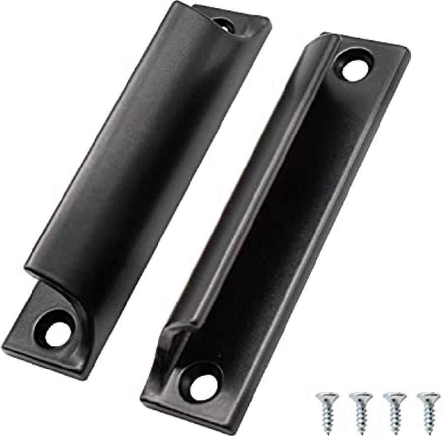 Aluminium Schuifdeurgrepen Zwart voor Balkondeuren en Meubels 2 Stuks